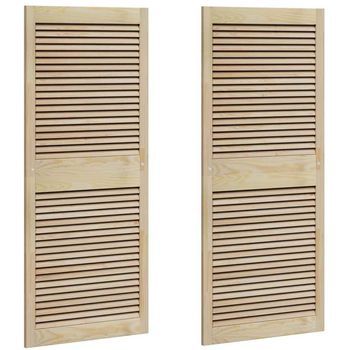 Puerta De Armario 2 Uds. Natural 140,5 X 2,1 X 59,5 Cm Vidaxl