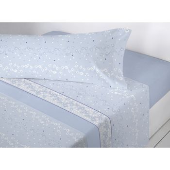 Juego De Sábanas Invierno Coralina Toronto Cama 135cm Azul Donegal