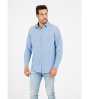 guess para hombre m5gh44d5n41 camisa ronnie azul s casual algodon manga larga