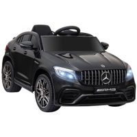 homcom coche electrico infantil 3 anos 12v mercedes con mando a distancia musica luces doble apertura de puerta 115x70x55cm negro   aosom espana