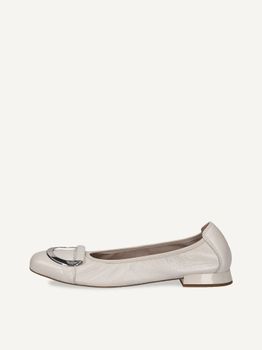 CAPRICE Ballerina, white, made of Leather with Trapeze heel, Size 38