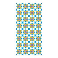 alfombra vinilica azul 80x300cm agatha hidraulico baldosas flores