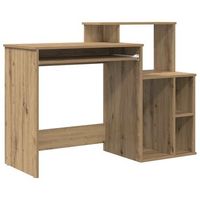 escritorio - mesa de ordenador con almacenamiento con estante roble artisan