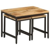 mesa de centro 50x35x35 cm mango sin tratar - marron