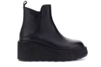 botines de piel con plataforma black