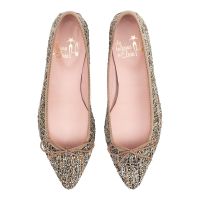 bailarina punta alargada tweed tonos beige - modelo chanel