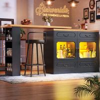 mesa alta extensible de 135 a 203 cm giratoria 360 con iluminacion led y almacenamiento
