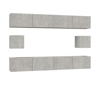 Set de muebles de tv 6 piezas madera contrachapada gris hormigón