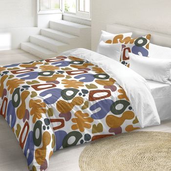 Naturals - Funda Nórdica Estampada Cama 180 - Algodón Extra Suave - Incluye 1 O 2 Fundas De Almohada - Fabricado En España - Formas