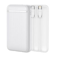 power bank cool 5000 mah con cables usb-c  lightning blanco