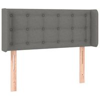 cabecero cama mueble de dormitorio con led de tela oscuro 83 x 16 x 7888 cm gris m020000827