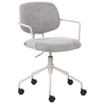 Silla De Oficina Funcional Tapizado De Poliéster Altura Ajustable Base Giratoria Gris Ripley