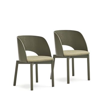 Pack 2 sillas de comedor verde oliva