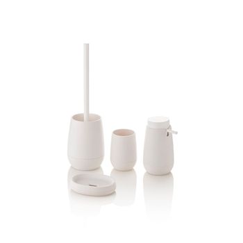 Set de accesorios de baño 4 piezas abs blanco y goma