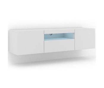 Mueble tv de pared 3 puertas 150 cm led aurus blanco