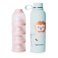 pack termo y dosificador de leche en polvo happymami menta suave rosa pastel