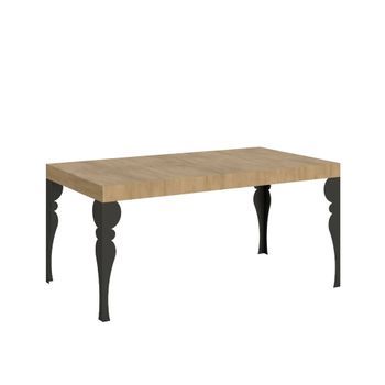 Mesa Extensible 90x120/224 Cm Paxon Premium Roble Nature Estructura Antracita