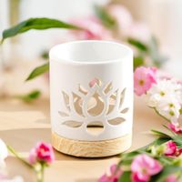 quemador de perfume de ceramica lacada blanca - h105 cm