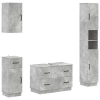 juego de armarios de bano de 4 piezas hoorn gris hormigon vidaxl