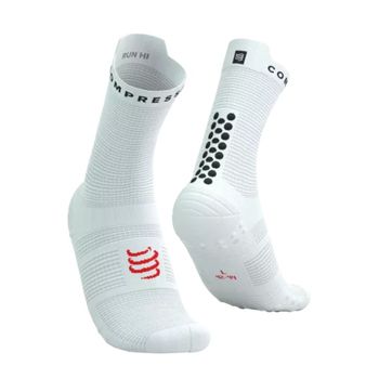 Calcetines Compressport Pro Racing V4.0 Run High Blanco Negro, Talla Talla 1