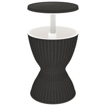 Mesa De Jardín | Mesa Nevera 3 En 1 Polipropileno Negro