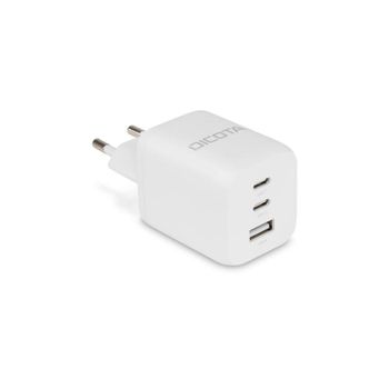 Cargador DICOTA D32054 65W 3 Puertos USB-C GaN Power Delivery 3.0 Blanco
