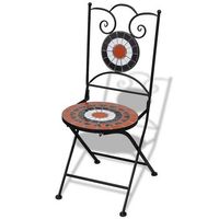 pack 2 uds sillas de bistro plegables ceramica terracota y blanco