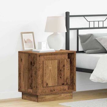 Mesita De Noche (2 Uds) - Dormitorio - Madera De Ingeniería - Madera Vieja (44x34.5x45cm)