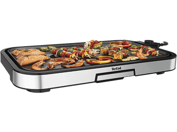 Plancha de asar - Tefal Giant XL CB631D10, 2300 W, Revestimiento antiadherente resistente, 5 Ajustes, Calentamiento uniforme, Gris