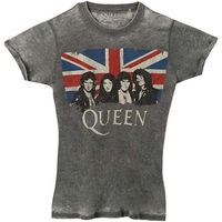 queen camiseta manga larga burnout para mujer