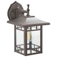 lampara de pared de metal negro 28 cm vidrio aplique retro exterior heriot