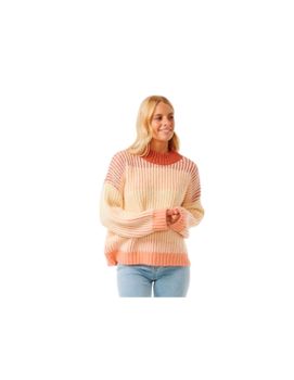 Sudadera Rip Curl Soleil Rib Knit Crew Mujer Rojo