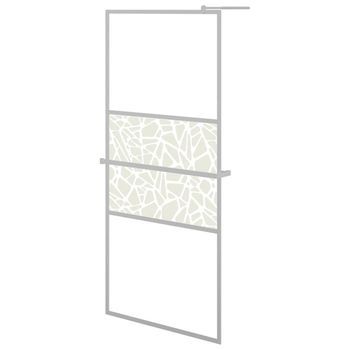 Mampara Ducha Con Estante Vidrio Esg Y Aluminio Cromo 90x195 Cm Vidaxl