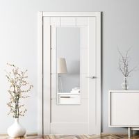 espejo para puerta lesina con 2 ganchos aluminio 120x37cm - blanco encasa