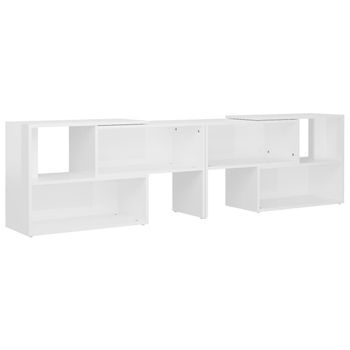Mueble De Tv Madera Contrachapada Blanco Brillante 149x30x52 Cm Vidaxl