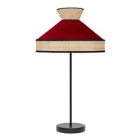 fabrilamp lampara sobremesa alto serie fabrizio naturalrojo