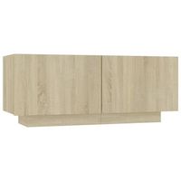 mesita de noche  mesa auxiliar  mesilla madera de ingenieria roble sonoma 100x35x40 cm