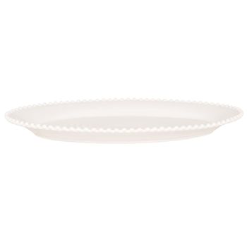 Bandeja ovalada de loza blanca