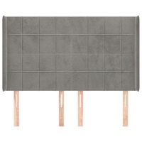 cabecero cama mueble de dormitorio con orejas de terciopelo claro 147 x 16 x 118128 cm gris m020003775