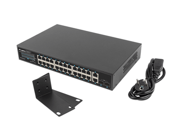SWITCH LANBERG 24 PTOS 1GB POE+/2X SFP 2X GBIT ETHERNET 250W RACK 19