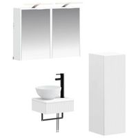 juego de muebles de bano 4 uds blanco madera de ingenieria vidaxl