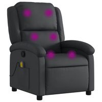 sillon reclinable de masaje de cuero autentico negro vidaxl