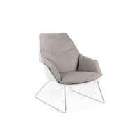 sillon de salon tapizado en tejido gris cm 74x85 86h