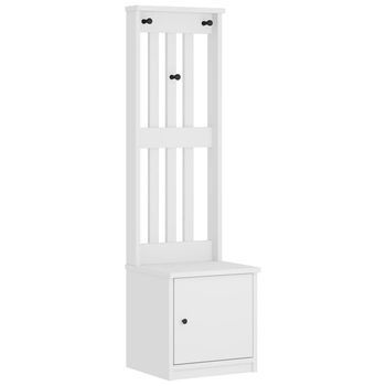Perchero De Entrada Sandnes Madera Pino Blanco 45x40x159,5 Cm Vidaxl