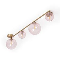 lampara de techo metal y cristal moonlight brass 4 focos rosa