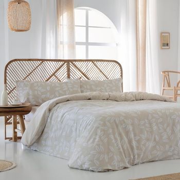 Funda Nórdica Batan 100% Algodón Orgánico Beige Cama 150