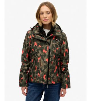 Superdry para mujer. W5011850A Chaqueta Windbreaker verde (L), Casual, Camuflaje, Poliéster
