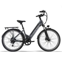 bicicleta electrica urbana a32 de 26 250 w bateria de 36 v y 128 ah gris