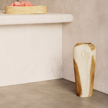 Jarrón decorativo en madera de suar h60 cm