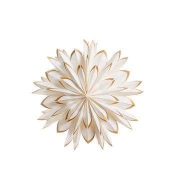Lámpara Colgante De Papel Iluminación Decorativa Navideña Estrella Copo De Nieve Blanco Crema Svedan